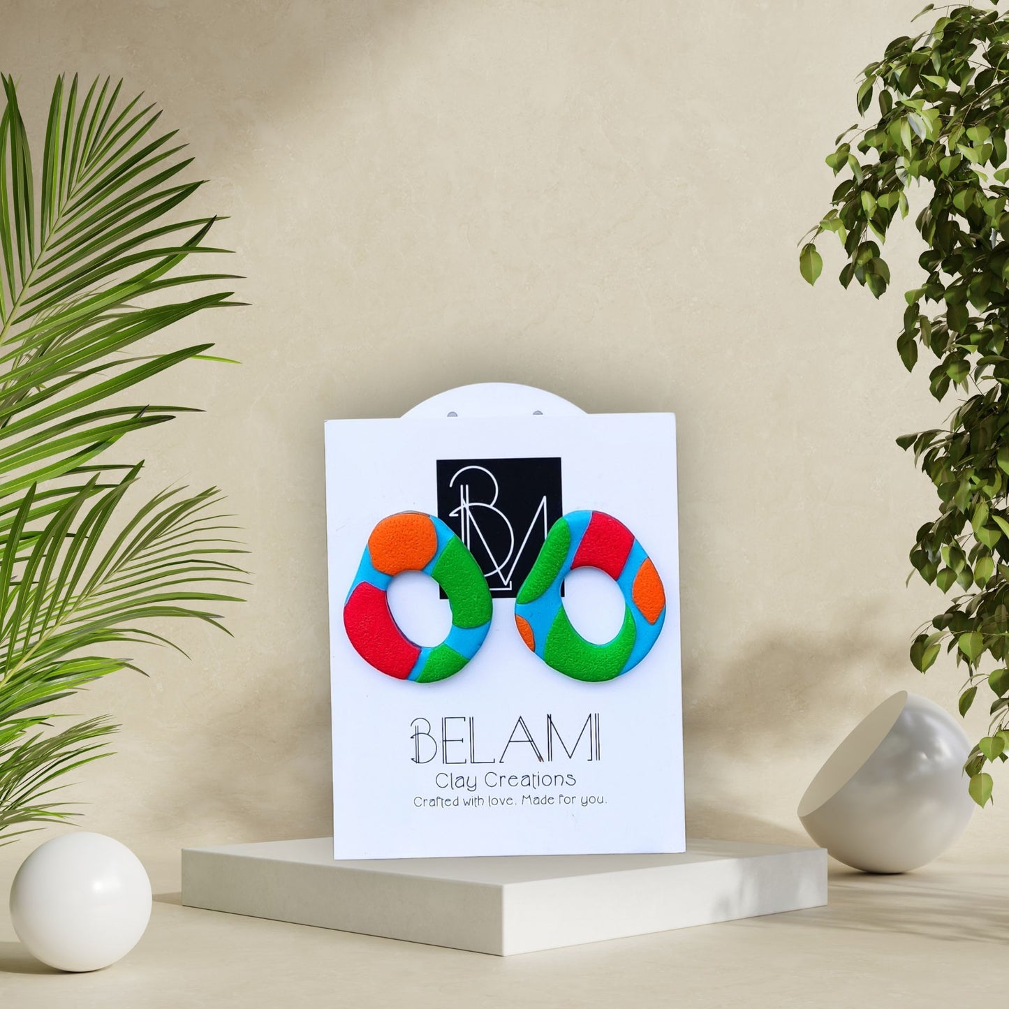 COLORBURST – Πολύχρωμα Ρετρό Σκουλαρίκια Κύκλοι