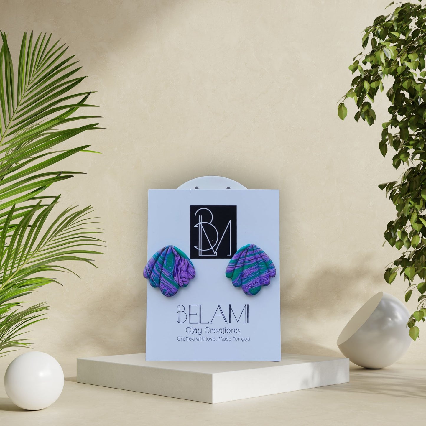 LILAC WAVE – Καρφωτές Βεντάλιες σε Swirl Μωβ & Τιρκουάζ