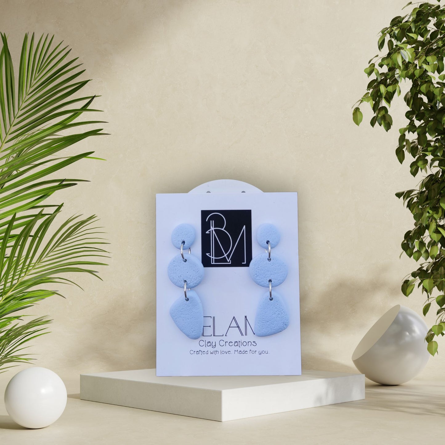 SKY DUNE – Γαλάζια Σκουλαρίκια με Κίνηση