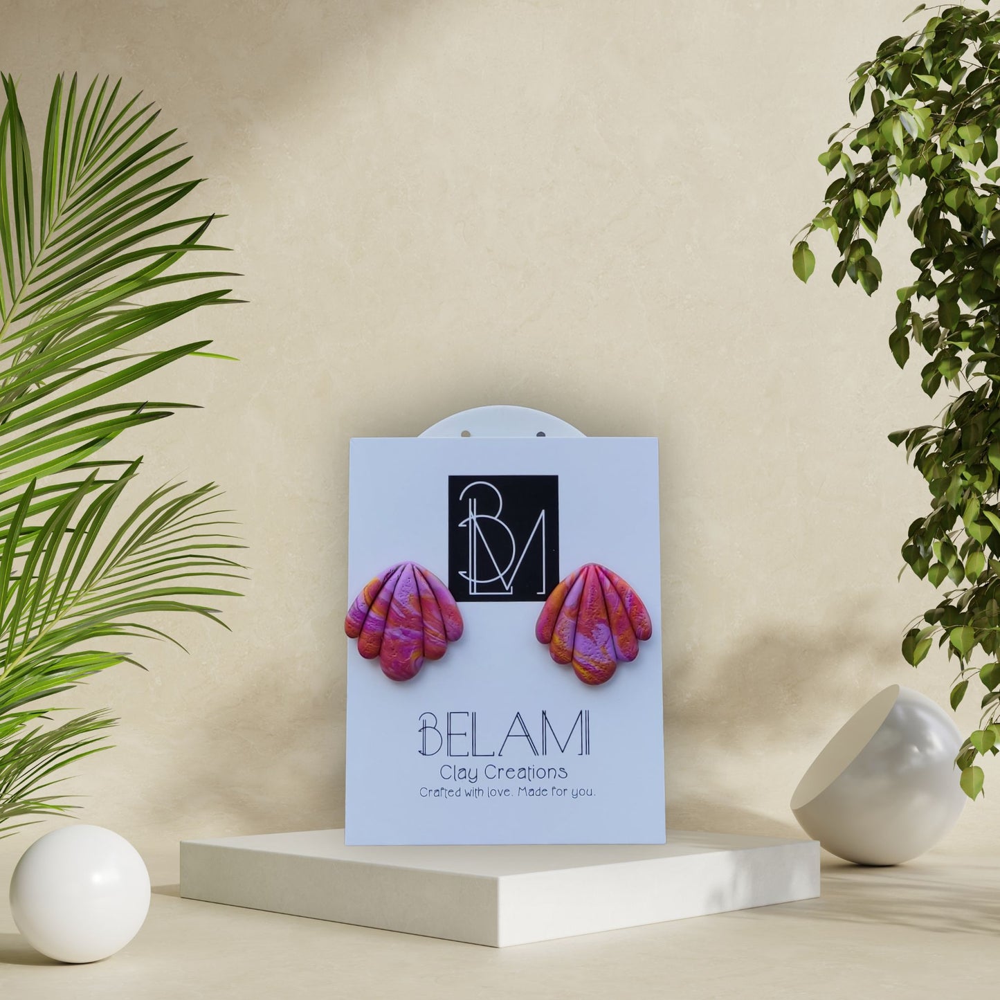 SUNSET SHELL – Κοχύλια με Swirl σε Ροζ & Μωβ