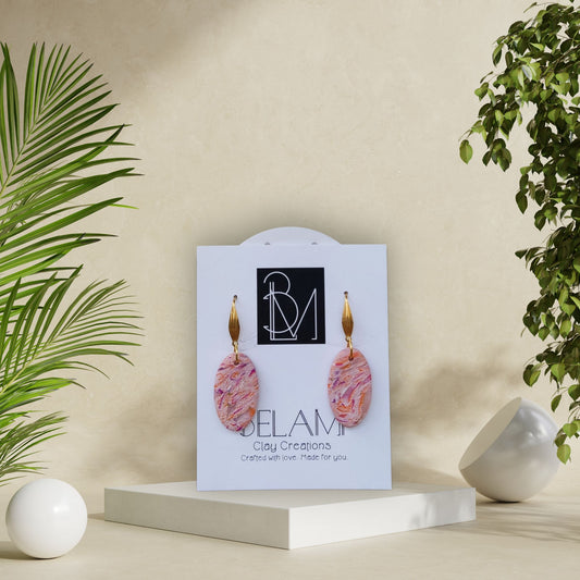 CORAL DUSK – Οβάλ σκουλαρίκια σε ροδακινί αποχρώσεις