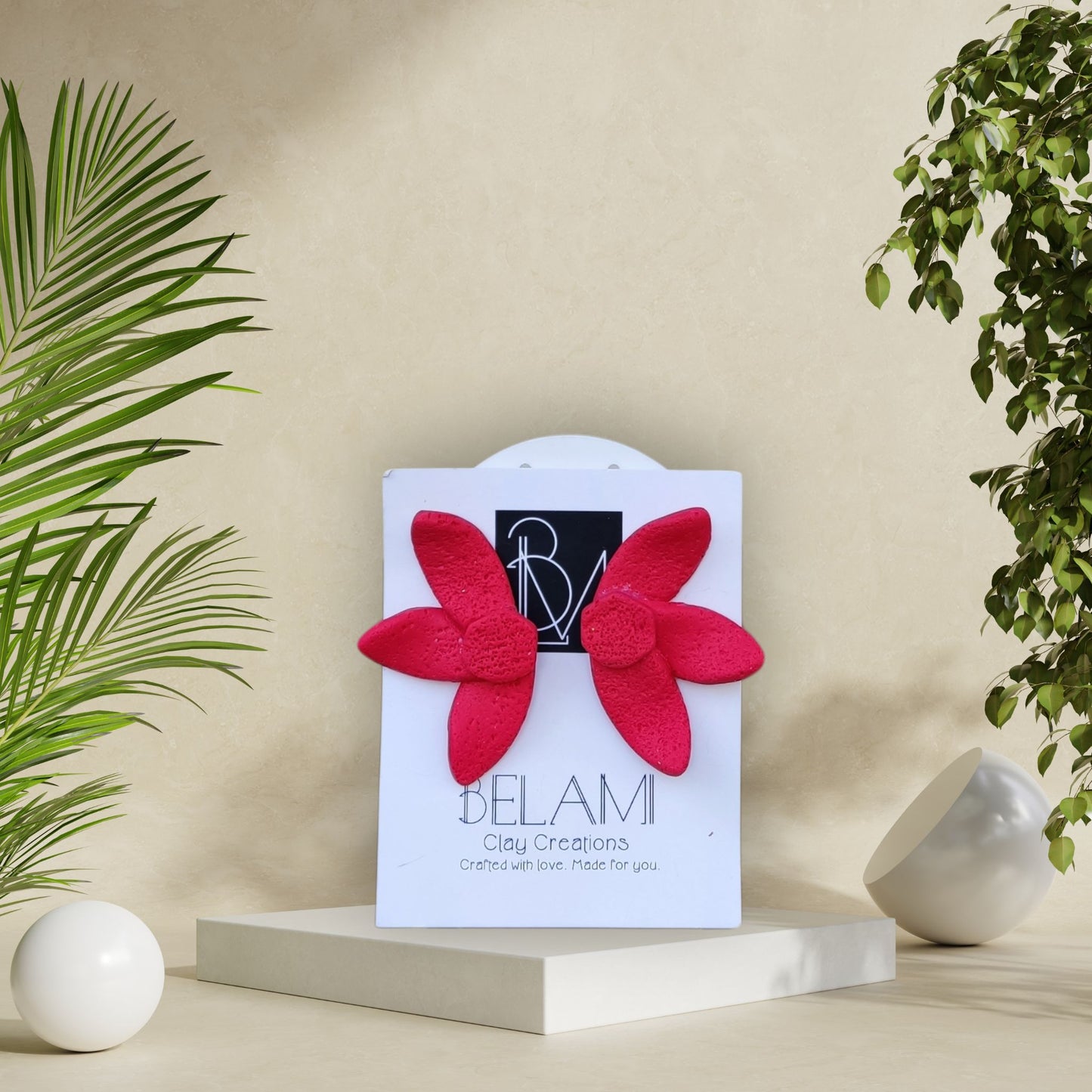 LAMING BLOSSOM – Τολμηρά Σκουλαρίκια Κόκκινα Πέταλα