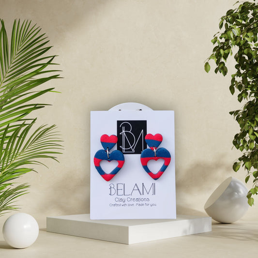 HEART POP – Ριγέ καρδούλες σε κόκκινο και μπλε