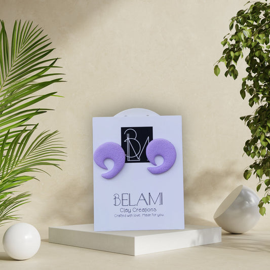 LAVENDER QUOTE – Αφηρημένα Μοβ Σκουλαρίκια