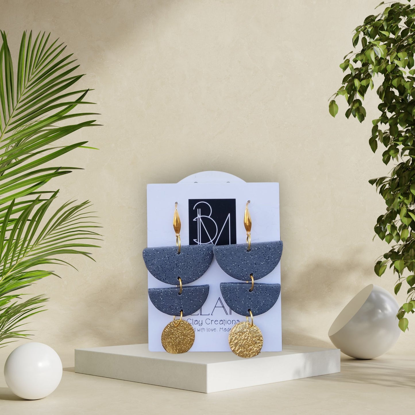 MIDNIGHT ORBIT – Εντυπωσιακά Σκουλαρίκια σε Γκρι & Χρυσό