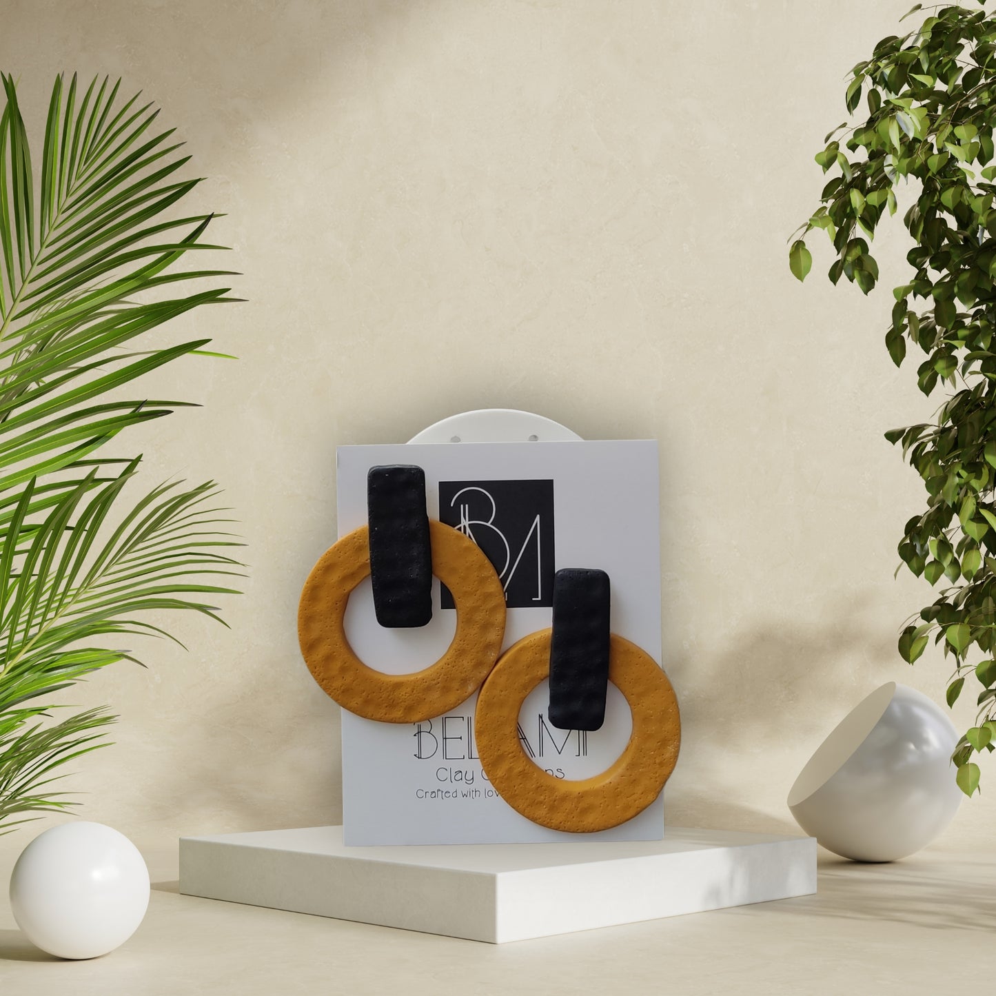 MIDNIGHT SUN – Geometric Hoop Earrings