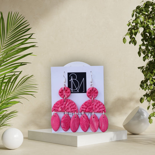 PINK NOMAD – Boho Textured Cascade Dangles