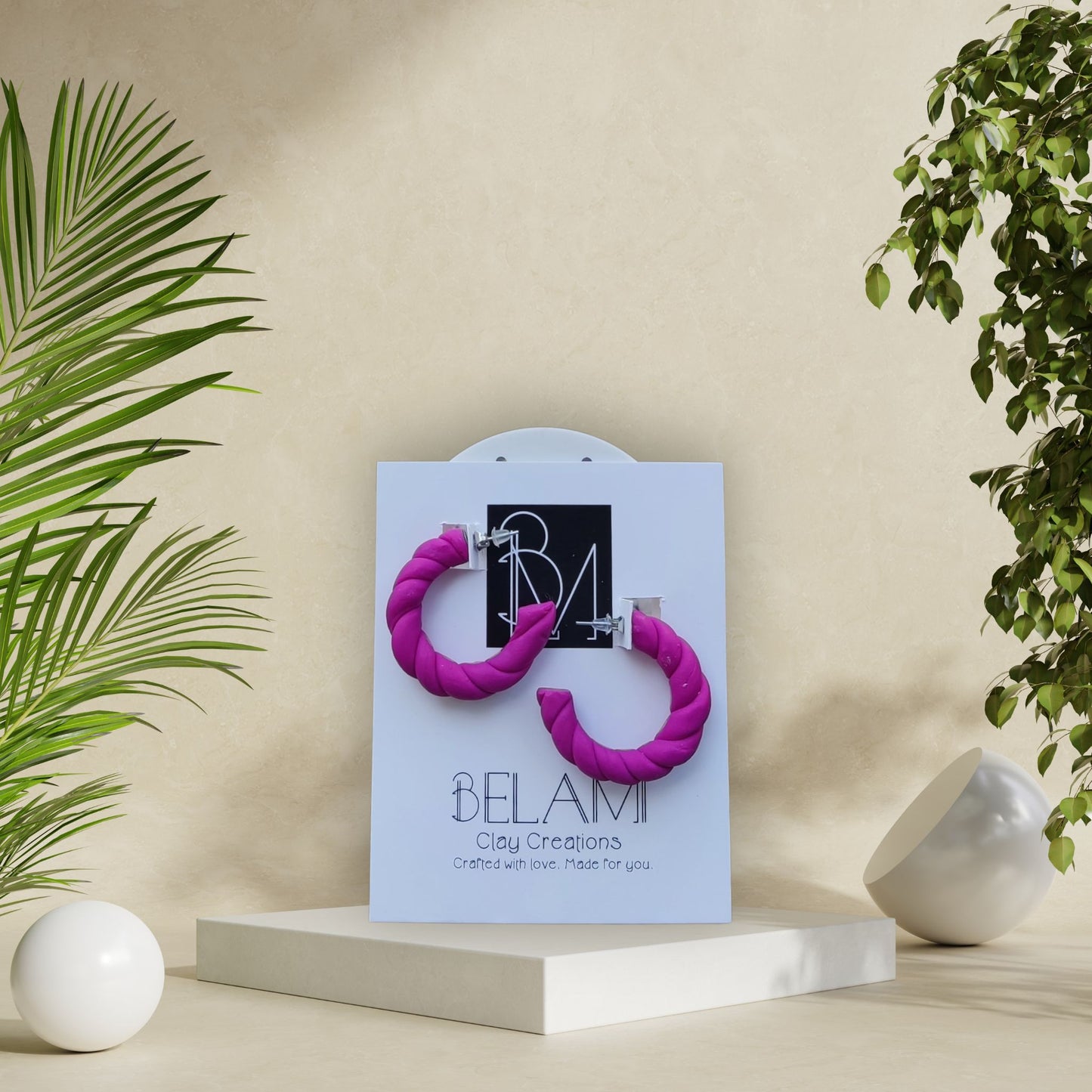 TWISTED ORCHID – Σκουλαρίκια Κρίκοι με Στριφτή Υφή