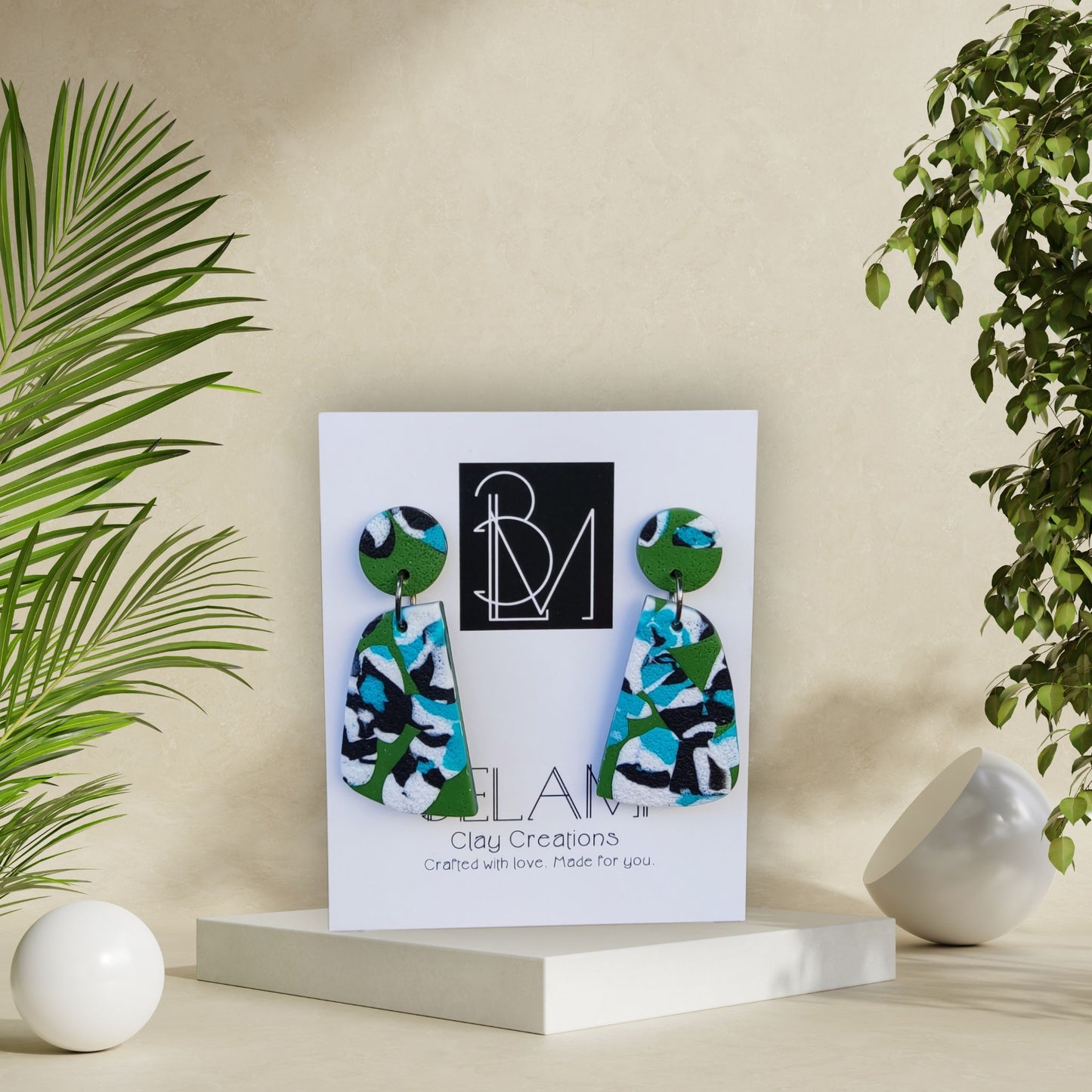 URBAN TROPIC – Σκουλαρίκια Τροπικού Στυλ από Πολυμερικό Πηλό
