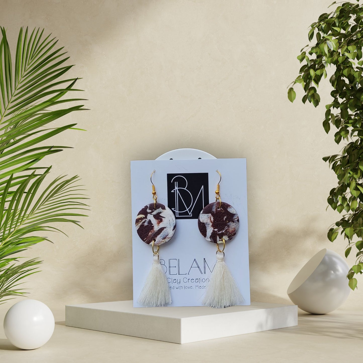 WILD IVORY – Leopard Κρεμαστά με Φούντες